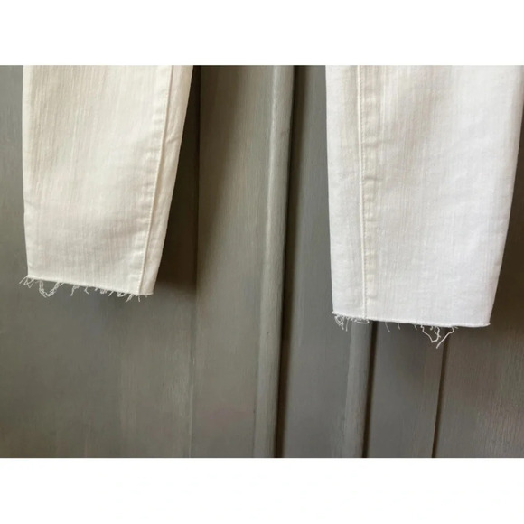 NWT Madewell Off White High Riser Skinny Crop size 27 Distressed Raw Hem - Picture 5 of 9
